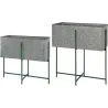 Jardinière sur pied en zinc intérieure extérieure (Lot de 2)