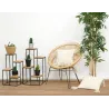 Sellette en métal 4 plateaux en bois (Lot de 2)