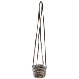 Suspension en jute noire et naturelle