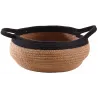 Corbeille ronde en jute naturelle et noire 2 anses