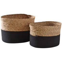 Corbeilles en jacinthe et coton (Lot de 2)