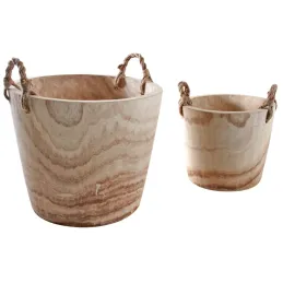 Cache-pots en paulownia (Lot de 2)