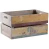 Caisse en bois recyclé multicolore