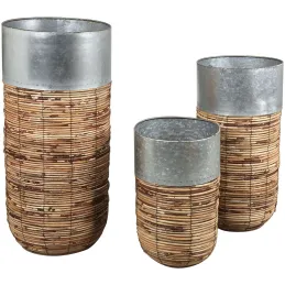 Cache-pots haut en rotin Paolo (Lot de 3)