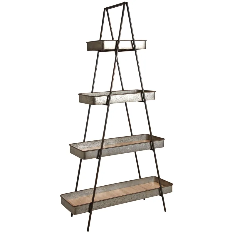 Étagère triangle en métal bois et zinc