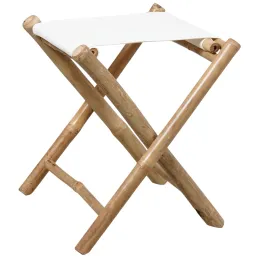 Tabouret pliant en bambou avec assise coton