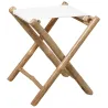 Tabouret pliant en bambou avec assise coton