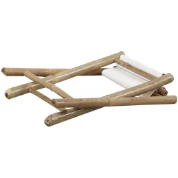 Tabouret pliant en bambou avec assise coton