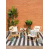 Tabouret pliant en bambou avec assise coton