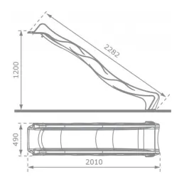 Glissière de toboggan en PEHD reX 230cm