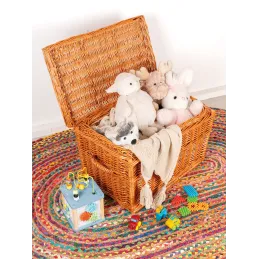 Malle de rangement en osier buff
