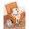 Malle de rangement en osier buff