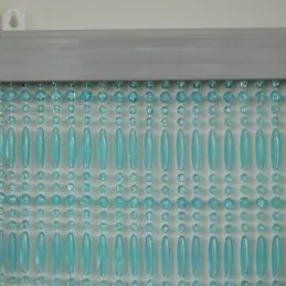 Rideau de porte en perles bleues et transparentes Frejus