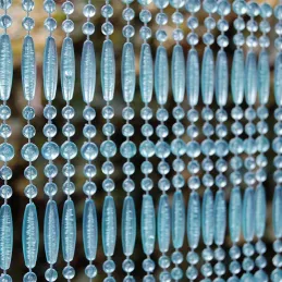 Rideau de porte en perles bleues et transparentes Frejus