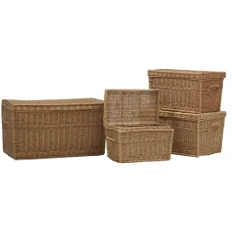 Malle de rangement en osier buff