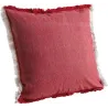 Coussin en coton avec franges
