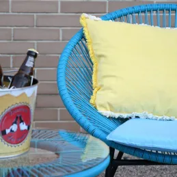 Coussin en coton avec franges