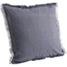 Coussin en coton avec franges