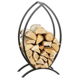 Porte-bûches poisson design en acier 90 cm