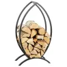 Porte-bûches poisson design en acier 90 cm