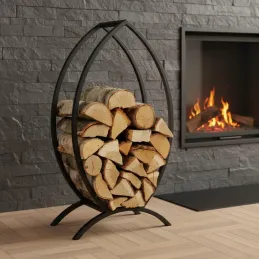 Porte-bûches poisson design en acier 90 cm
