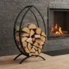Porte-bûches poisson design en acier 90 cm