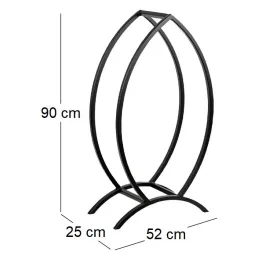Porte-bûches poisson design en acier 90 cm