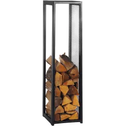 Porte-bûches design vertical en acier 120 cm