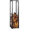 Porte-bûches design vertical en acier 120 cm