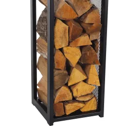 Porte-bûches design vertical en acier 120 cm