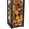 Porte-bûches design vertical en acier 120 cm