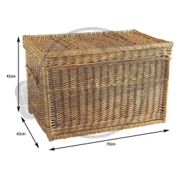 Malle de rangement en osier buff