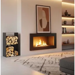 Porte-bûches design en acier