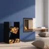 Porte-bûches design en acier