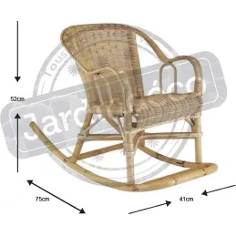 Rocking chair pour enfant en rotin Chloé