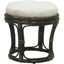 Tabouret en rotin avec coussin Uni