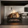 Grille de cheminée en acier avec tiroir 52 cm