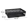 Grille de cheminée en acier avec tiroir 52 cm