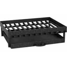 Grille de cheminée en acier avec tiroir 52 cm