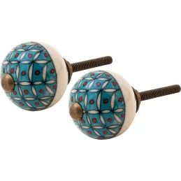 Boutons de porte motifs colorés (Lot de 2)