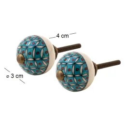 Boutons de porte motifs colorés (Lot de 2)