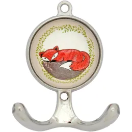 Patère en métal et céramique Fox