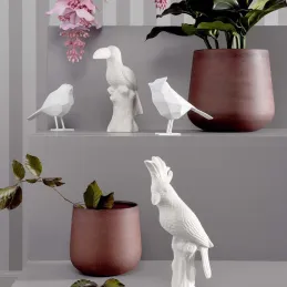 Oiseau en résine mat origami 17cm