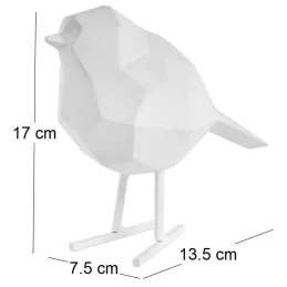 Oiseau en résine mat origami 17cm