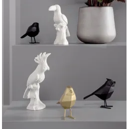 Oiseau en résine mat origami 17cm