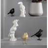 Oiseau en résine mat origami 17cm