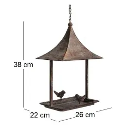 Mangeoire à oiseau rectangulaire en fer patiné
