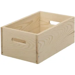 Caisse en bois brut de rangement