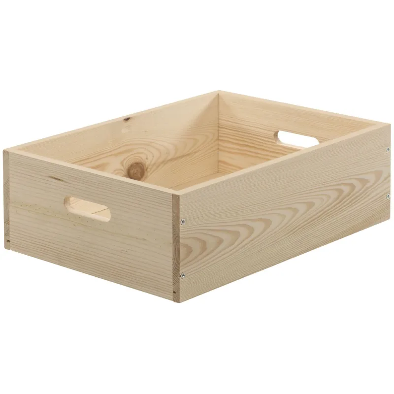 Caisse en bois brut de rangement