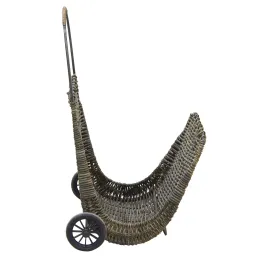 Chariot à bûches en poelet croco sur roulettes
